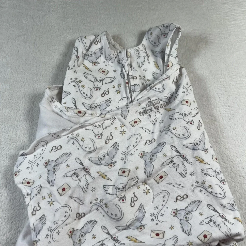 Halo SleepSack Swaddle Gown 3-6 Months White Harry Potter Hedwig Zip Blanket
